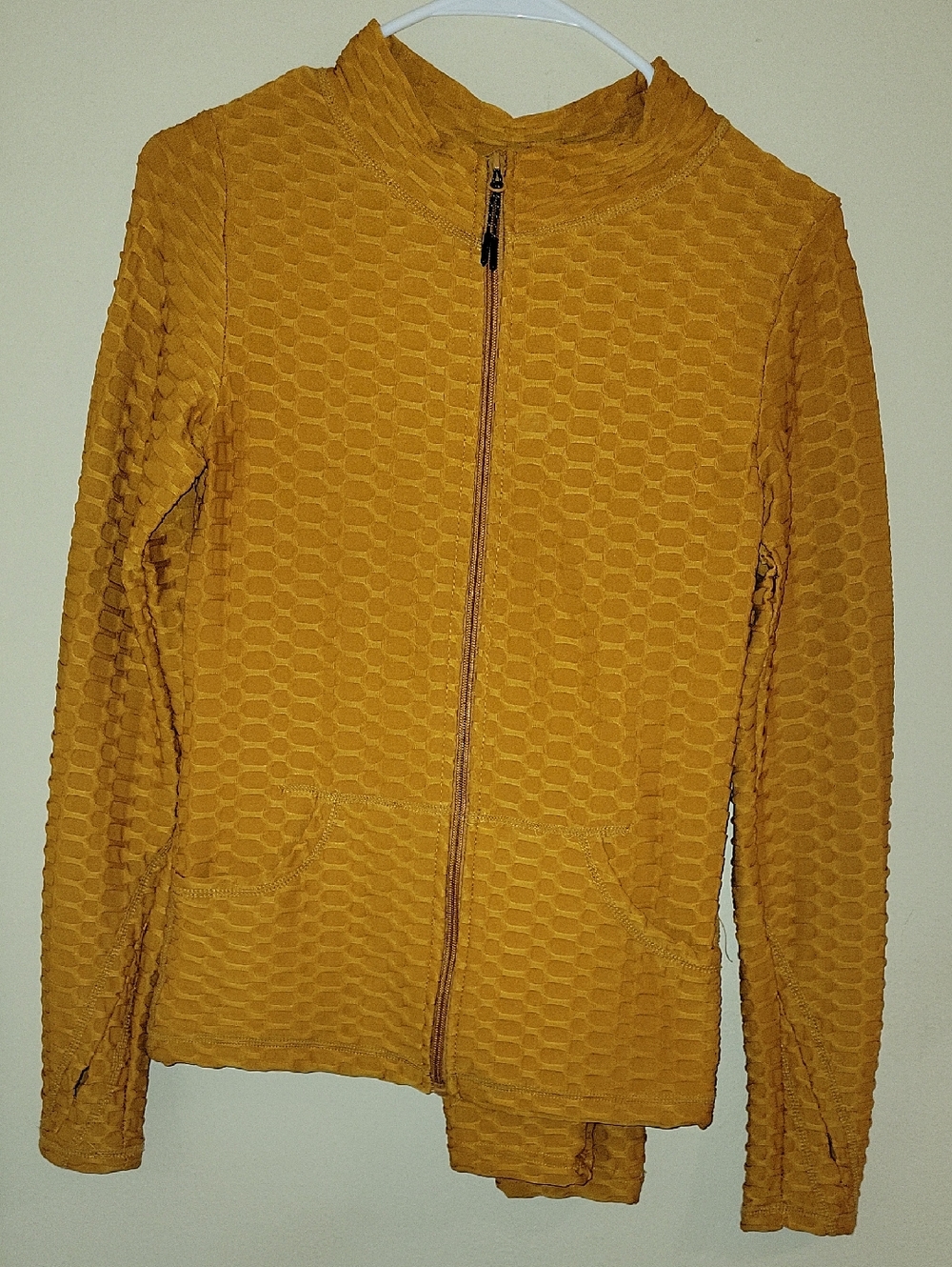 Women’s Textured Zip-Front Bomber Jacket in Mustard Yellow